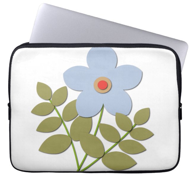 СLeuke eenvoudige blauwe bloem Laptop Sleeve (Voorkant)