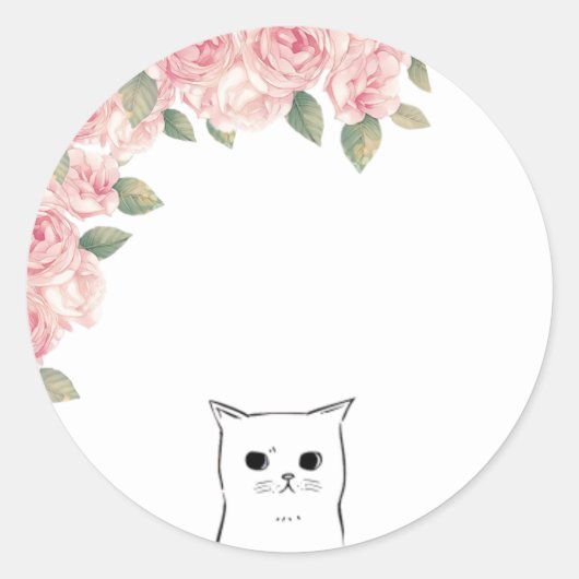 СUte Cat Ronde Sticker (Voorkant)