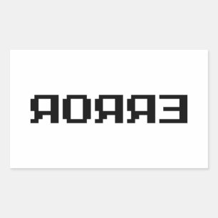 Я OЯ Я Ǝ   FOUT RECHTHOEKIGE STICKER