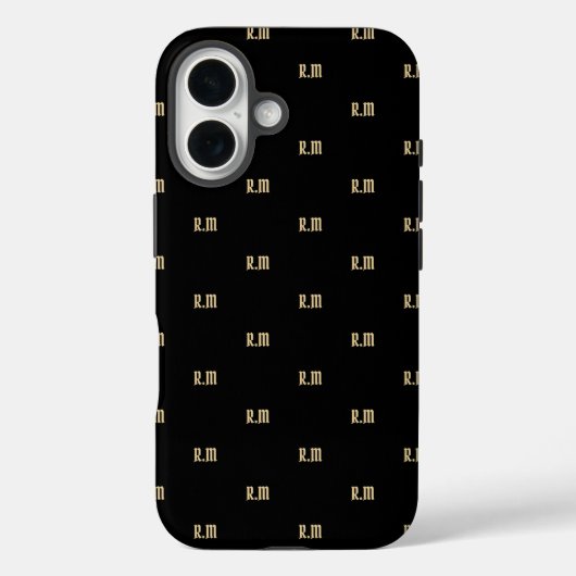  حروف اسم Elegant Monogram Case-Mate iPhone Case (Achterkant)