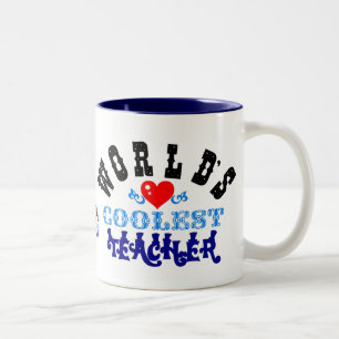 ღ╬♥"Mooiste Leraar ter Wereld" Twee Tons Mok♥╬ღ Tweekleurige Koffiemok