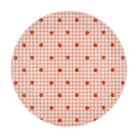 いちご＆ギンガムチェック（サーモンピンク）    SNIJPLANK (Voorkant)