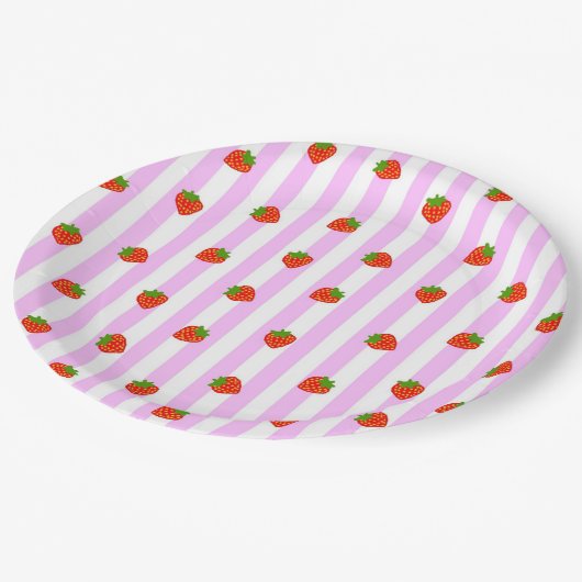 いちご（ピンク） ペーパープレート PAPIEREN BORDJE (Gekanteld)