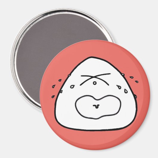 おにぎり顔（レッド10） MAGNEET (Voorkant / Achterkant)