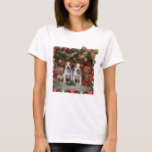 かわいいジャックラッセルテリアの子犬たちとクリスマス♡ T-SHIRT (Voorkant)