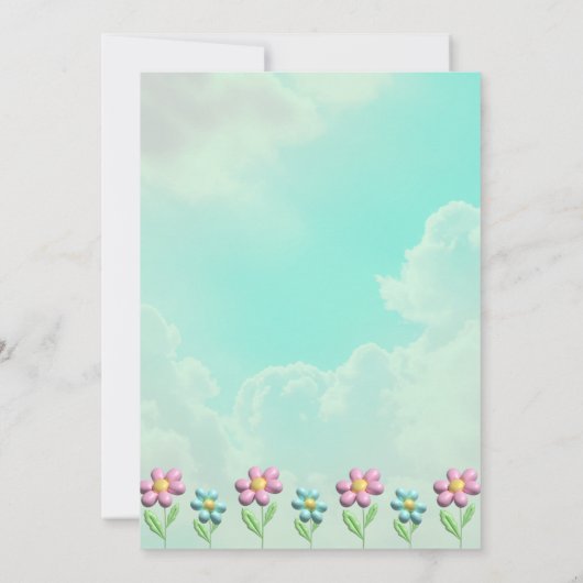 かわいいブルーのゆるふわくまさん♡男の子の誕生日パーティー KAART (Achterkant)