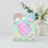 かわいいブルーのゆるふわくまさん♡  BRIEFKAART (Staand voorkant)