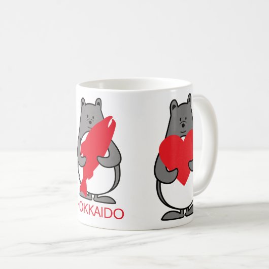 く ま ぺ ん HOKKAIDO 愛 CAFÉ MUG (Devant droit)