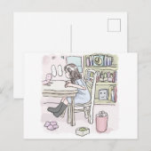 さいくさじ 机に向かう BRIEFKAART (Voorkant / Achterkant)