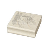 さにれれじ 水色の寝室でベッドに腰掛けてしょんぼりしている女性 RUBBERSTEMPEL (Stempel)