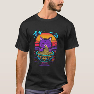 だか 一 汁 Schattige kat die noedels eet T-shirt