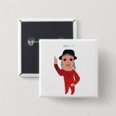 ぽ～！ VIERKANTE BUTTON 5,1 CM (Voorkant /achterkant)