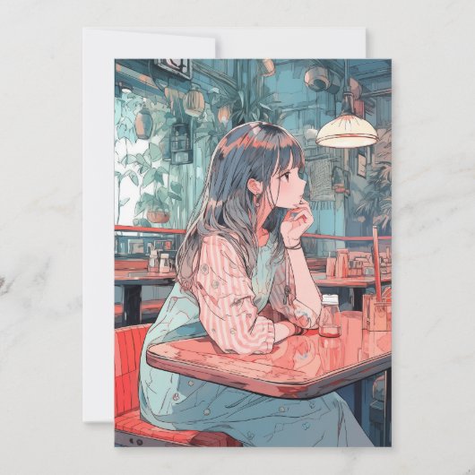 【アイコン・待ち受け画像】カフェで待ち合わせJK|寿司娘 GenerativeAI Kaart (Voorkant)
