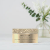 アイボリーの広い金ゴールドのダイヤモンドのストライプのグリッターVIP VISITEKAARTJE (Staand voorkant)
