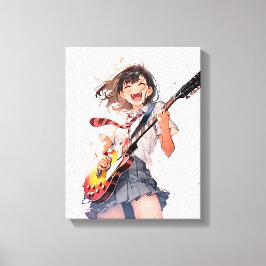 アートパネル Art Panel｜ギターJK02 寿司娘 GenerativeAI Canvas Afdruk (Voorkant)