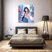 アートパネル Art Panel|寄り道JK 寿司娘 GenerativeAI Canvas Afdruk