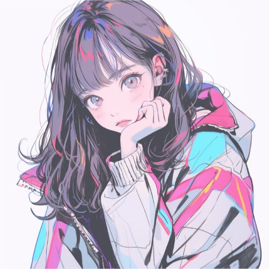 オシャレなJKシール|寿司娘 Seal  Sticker GenerativeAI (Recto)