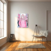 オシャレなPinkアートパネル|寿司娘 GenerativeAI Canvas Afdruk