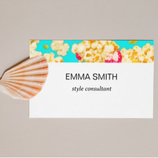 キュートなポップコーン柄の名刺 VISITEKAARTJE