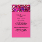 キラキラ ピンクのきらめくデザイン VISITEKAARTJE (Achterkant)