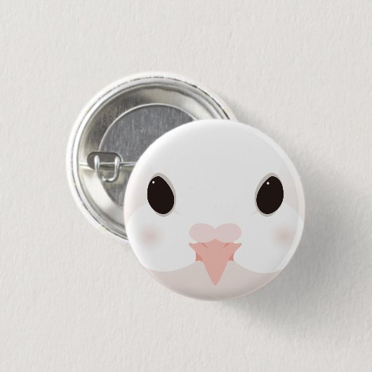 クジャクバト-Fantail pigeon Ronde Button 3,2 Cm (Voorkant /achterkant)