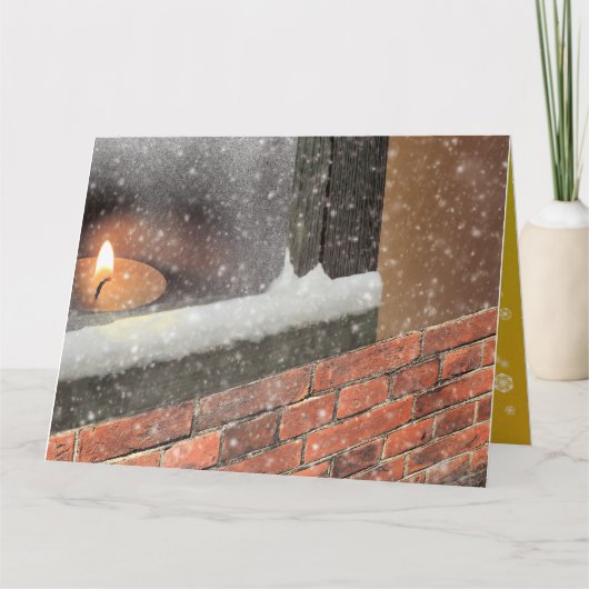 クリスマスカード (窓辺のキャンドル) KAART (Voorkant)