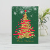 グリーンエレガントなクリスマスカード♡ FEESTDAGENKAART (Staand voorkant)