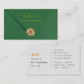 グリーンカラーのレター風デザイン VISITEKAARTJE (Voorkant / Achterkant)