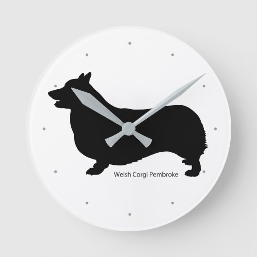 コーギー 掛け時計 Welsh Corgi clock Ronde Klok (Voorkant)