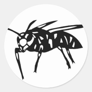スズメバチ　グッズ　蜂　hornet; yellow jacket; wasp　切り絵 ronde sticker