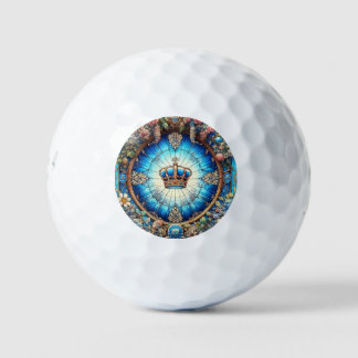 ステンドグラス調 王冠ゴルフボール GOLFBALLEN
