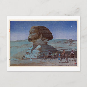 ス ィ ク ス(夜), Sphinx (nacht), Hiroshi Yoshida, Woodc Briefkaart