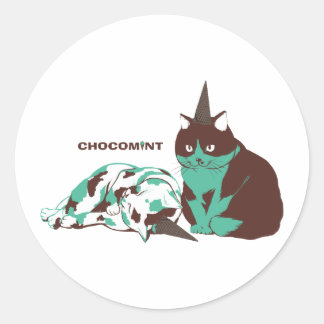 チョコミント_ねこ RONDE STICKER