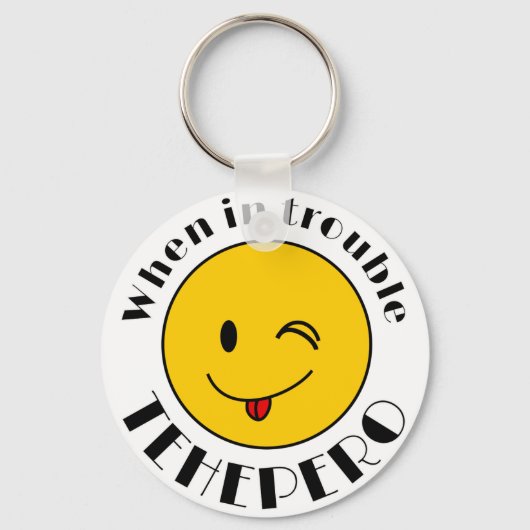 テヘペロちゃんマーク(L) キーホルダー SLEUTELHANGER (Voorkant)