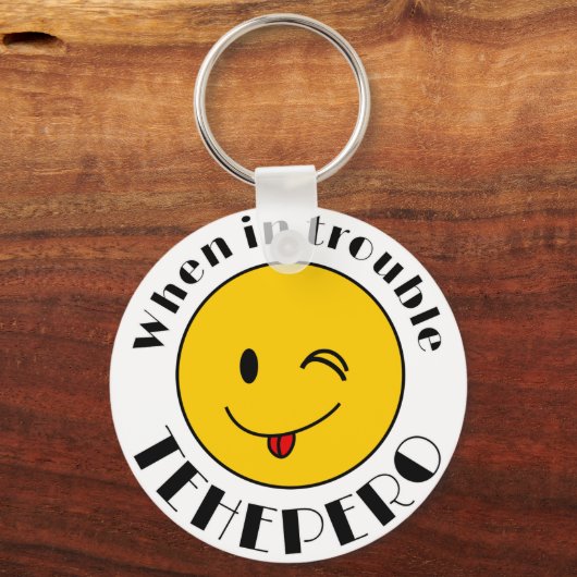 テヘペロちゃんマーク(L) キーホルダー SLEUTELHANGER (Voorkant)