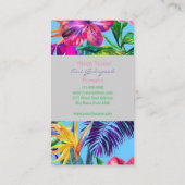 トロピカルなデザイン　水色のオシャレなカード VISITEKAARTJE (Achterkant)