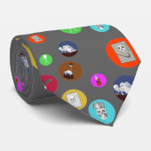 ドット柄のドクロ(Skeleton of dot pattern) Stropdas (Opgerold)