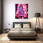 ネオンJKアートパネル|寿司娘 Art Panel GenerativeAI Canvas Afdruk