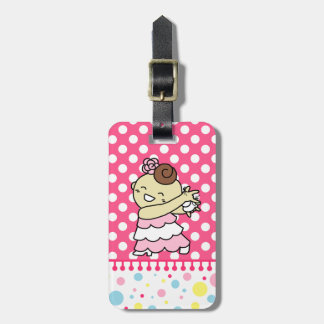 ネームタグ　表にカスタネッ子　（裏はパリ子 or カードケース）　白 bagagelabel