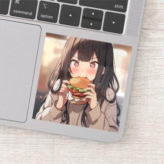 ハンバーガー女子ステッカーシール｜寿司娘 generativeai sticker