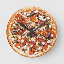 ピザ 壁掛け時計 pizza Wall clock Ronde Klok