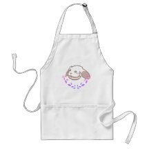 ピンク&紫グラデーションリーフとロップイヤーうさぎデザイン