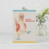 フラットカード バースデー Birthday Card -Blue-footed Boody- (Staand voorkant)