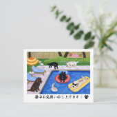 プールを囲んでの パ ー テ ィvoordrachtshalve briefkaart (Staand voorkant)