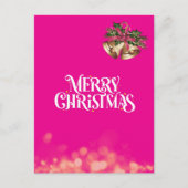 ホットピンク煌めくクリスマスカード♡ FEESTDAGENKAART (Voorkant)
