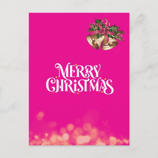 ホットピンク煌めくクリスマスカード♡ FEESTDAGENKAART (Voorkant)