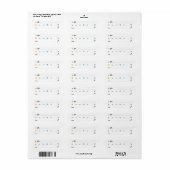 ポスクロID・天気・日付シール(日本)ポストクロッシング Postcrossing ラベル Etiket (Full Sheet)