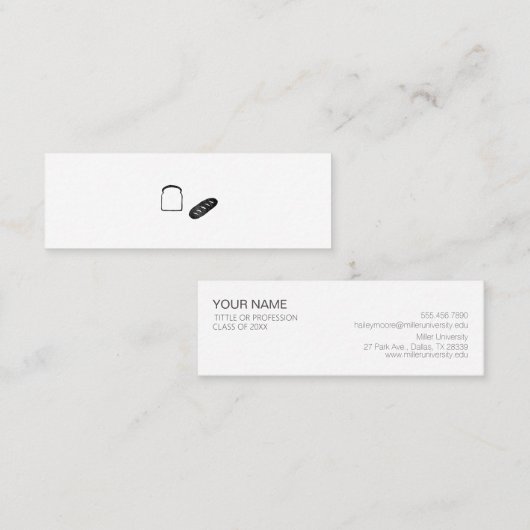 ミニマムでシンプルな名刺 ビジネスカード 食パン・フランスパン MINI VISITEKAARTJE (Voorkant / Achterkant)