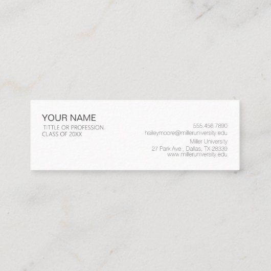 ミニマムでシンプルな名刺 ビジネスカード 食パン・フランスパン MINI VISITEKAARTJE (Achterkant)