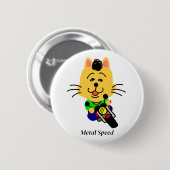 メタルスピード 全開ネコちゃん ホワイト RONDE BUTTON 5,7 CM (Voorkant /achterkant)
